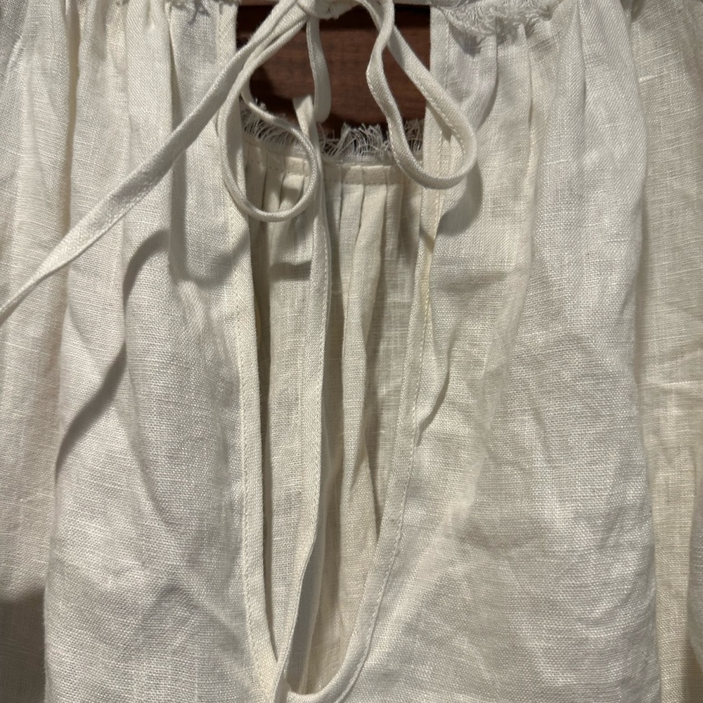 White Mini Peasant Dress - Lightweight Summer Tunic - Picture 11 of 11